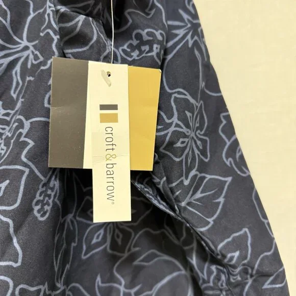 Croft & Barrow Mens Navy Blue Swim Trunks Shorts 2XL NWT Floral Mesh Lined Pocke - Picture 2 of 7